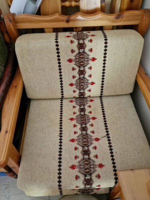 Vintage armchair bed with Swedish wood like new