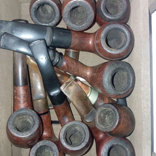 Vintage tobacco pipes collection used, set of 10