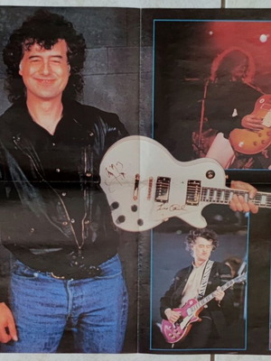 Jimi Hendrix Jimmy Page double-sided poster used, Metal Hammer magazine