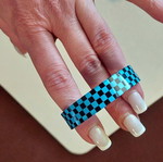 Checkered bracelet, blue and black
