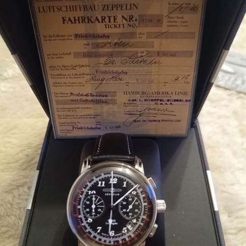Zeppelin Pilot Watch like new with leather strap and battery