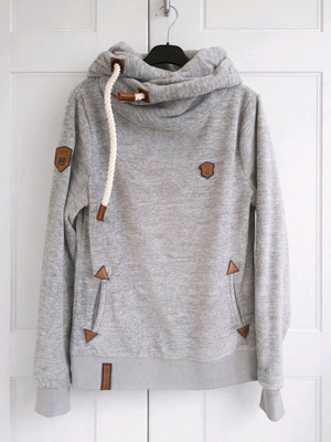 Naketano Velour-Fleece Hoodie with Leather Details used, size M