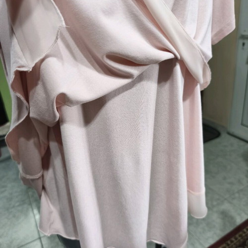 Pink blouse with asymmetric detail like new, sizes L-XL