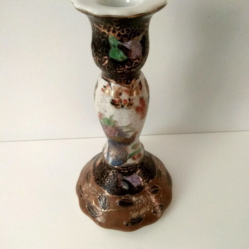 Royal Satsuma set used, 8 pieces with lamp and vases