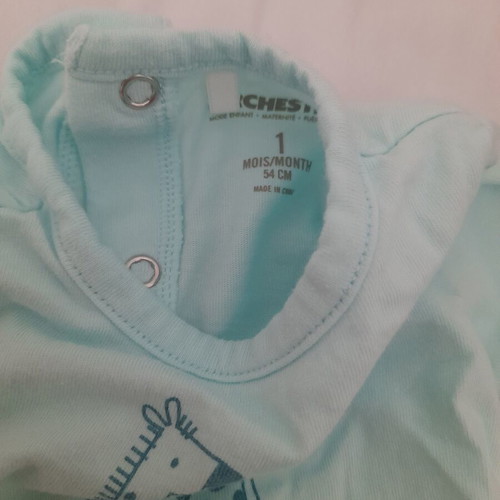 Orchestra long-sleeve baby romper like new, size 1 month, 54cm, 100% cotton