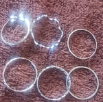 Set of 6 silver rings with different designs