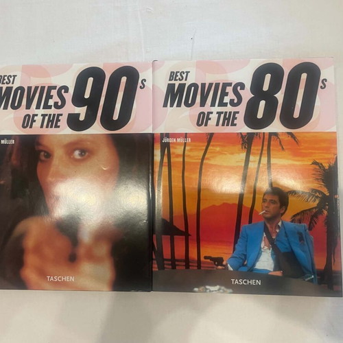 Collectible hardcover books with 80s and 90s movies, like new