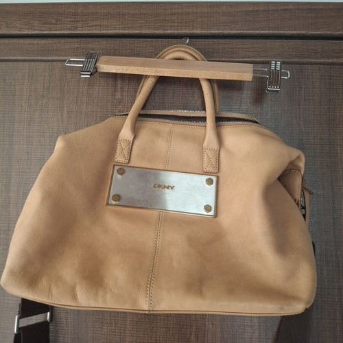 DKNY leather large beige bag used with crossbody strap