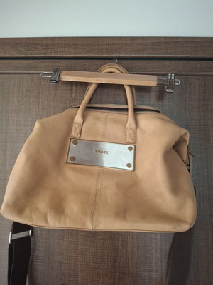 DKNY leather large beige bag used with crossbody strap