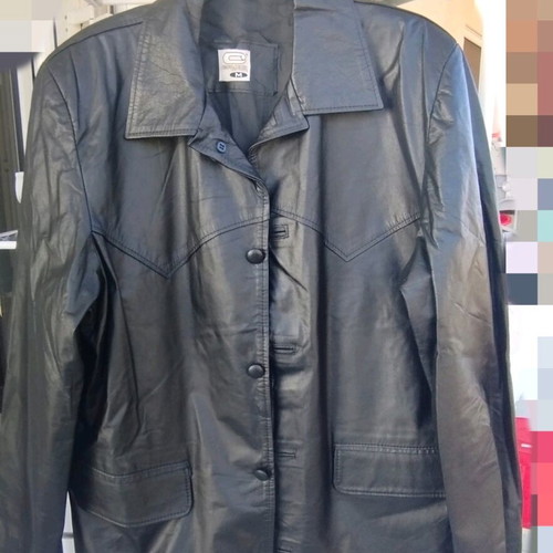 Leather men's jacket size medium like new, black
