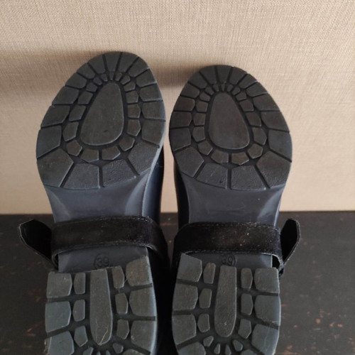 Galotses boots used with suede leather and fur lining, size 39