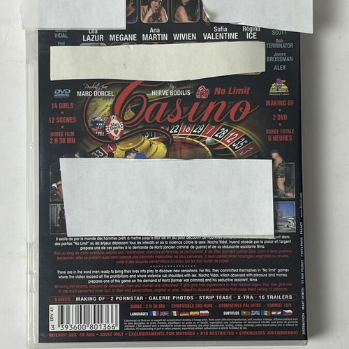 Casino: No Limit DVD used, Marc Dorcel Prestige adult collector edition 2 DVDs
