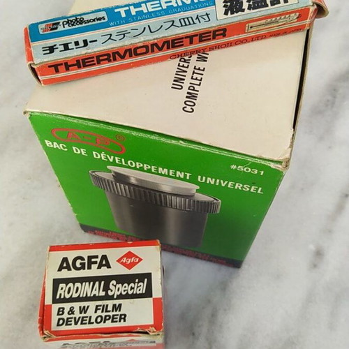 Omega B-600 enlarger used with 50 and 75mm lenses and accessories