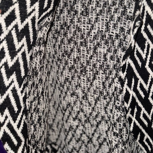 Black and White Geometric Knit Jacket New Size Medium