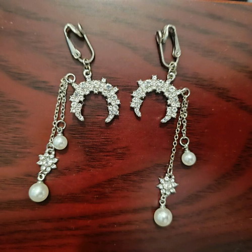 Earrings clip-on, like new, gold and silver colors