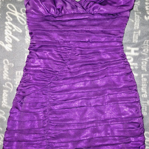 open lace back dress Zara NWT Purple Ruched Mini Dress main image 0