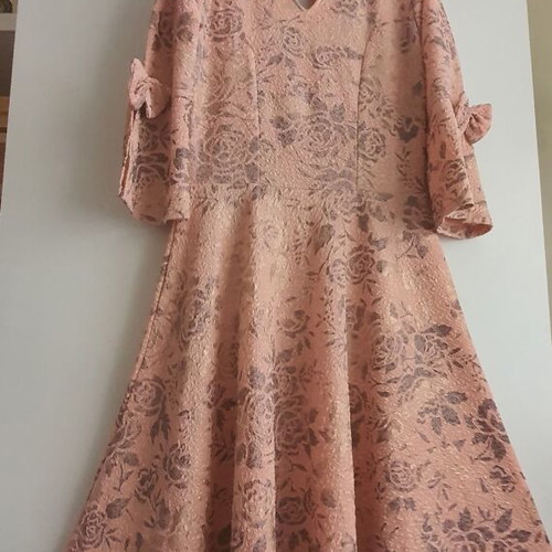 Romantic dress with flowers new, size S, pink-powder color