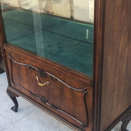 Walnut Display Cabinet like new