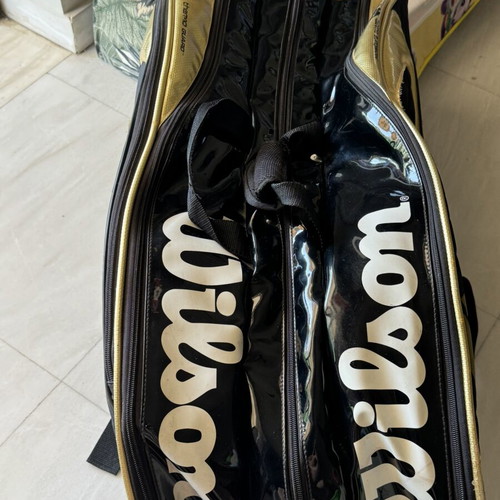 Wilson K Pro Tour Super Six Tennis Bag like new, black and gold