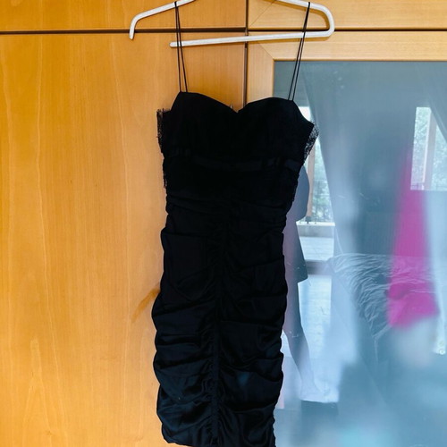 Dolce and Gabbana black silk bustier dress like new