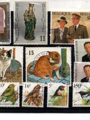 Belgium stamps new, collection of 12 pieces 1990-1994