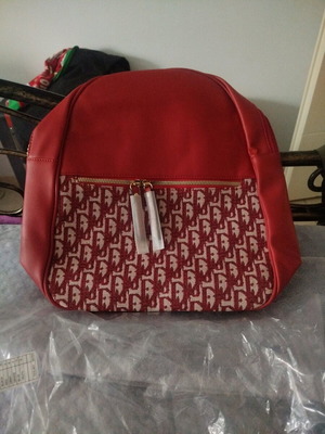 Women's backpack bag new, red with pouch
