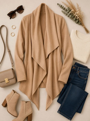 Beige coat cardigan for autumn/winter