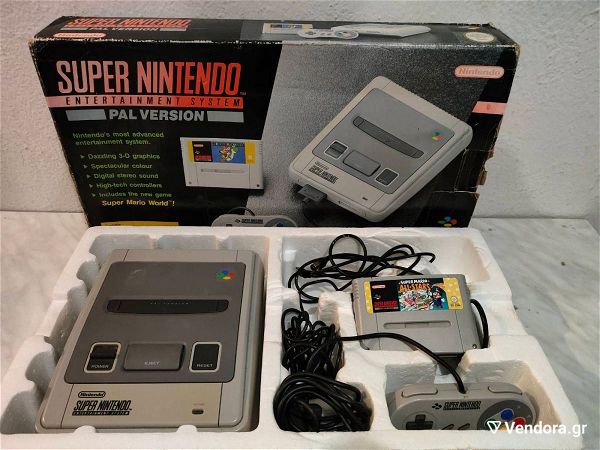  Nintendo Super NES sto kouti tou, komple, aristi katastasi, gia sillekti