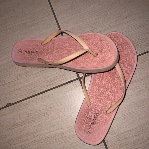 Thalassa pink flip flops used, size 40, comfortable