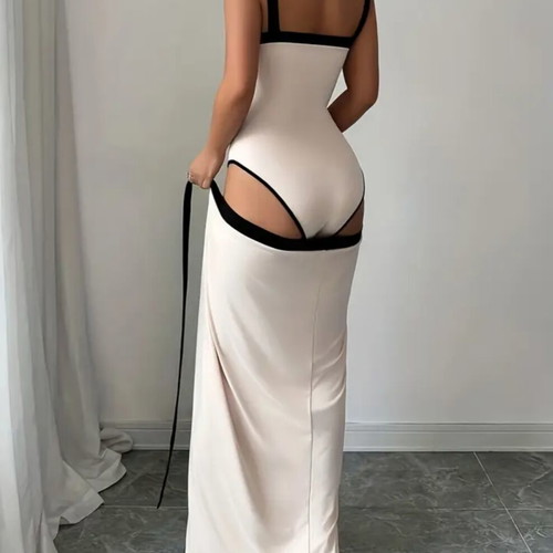 Set of 2 pieces bodysuit and wrap skirt black and white new