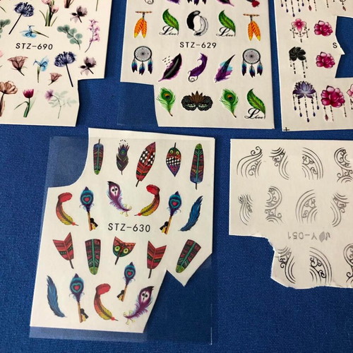 Water Nail Stickers set of 5 used, full nail