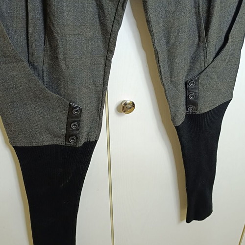 Grey Melange Pants with Patent Leather Belt like new