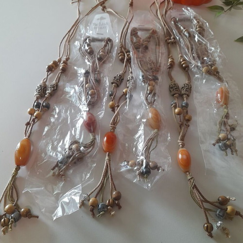 Boho necklaces pack of 6, handmade with natural materials
