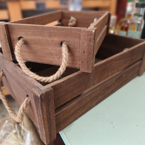 Wicker baskets new, set with various sizes and packaging materials