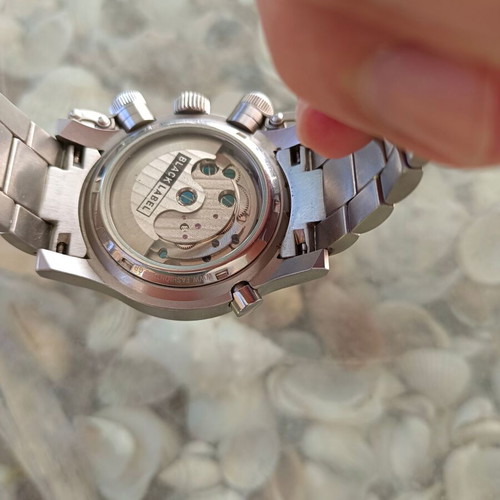 Black Label automatic chronograph watch like new, carbon design