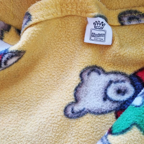 Fleece baby blanket 1.20 x 1.50 m, cotton, with children's pattern
