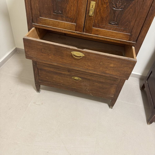 Wooden dresser with marble top, vintage style
