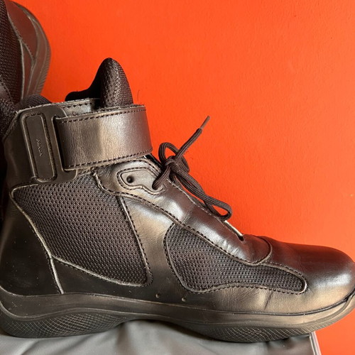 Prada black leather ankle boots like new