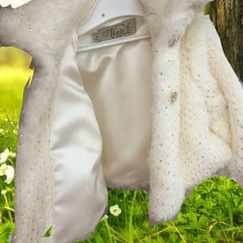 Vinteli Baby Fur Coat New, Cream-Gold, 9-12 Months