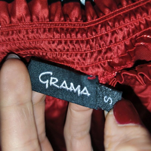 Grama satin blouse red, like new, size Small