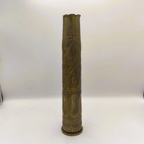Σπάνιο διακοσμητικό βάζο Trench Art σκαλιστός κάλυκας Bofors 40mm 1971 σαν καινούργιο