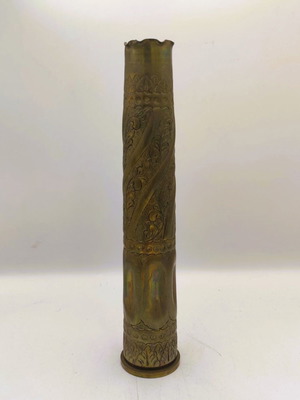 Σπάνιο διακοσμητικό βάζο Trench Art σκαλιστός κάλυκας Bofors 40mm 1971 σαν καινούργιο