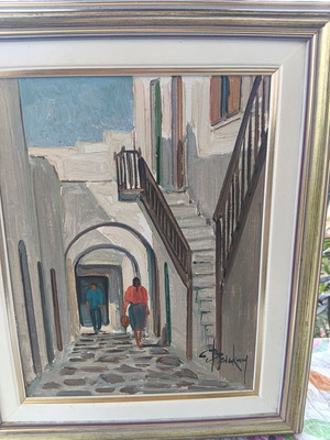 Oil painting by Ch. Brikman on canvas with frame, new
