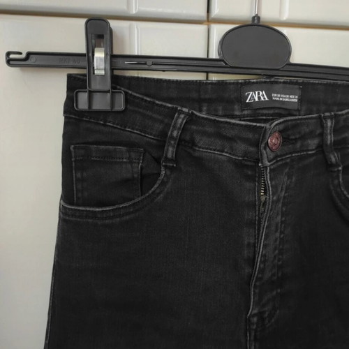 Zara Skinny Jeans Black High Waist Pants Used