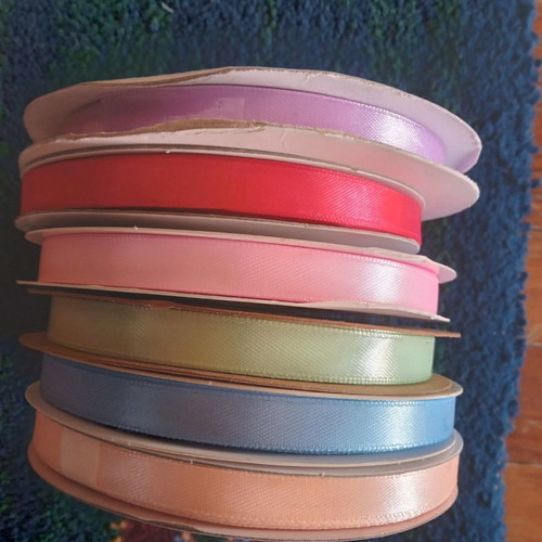 Ribbons 10mm 6 colors, new, 50 meters each