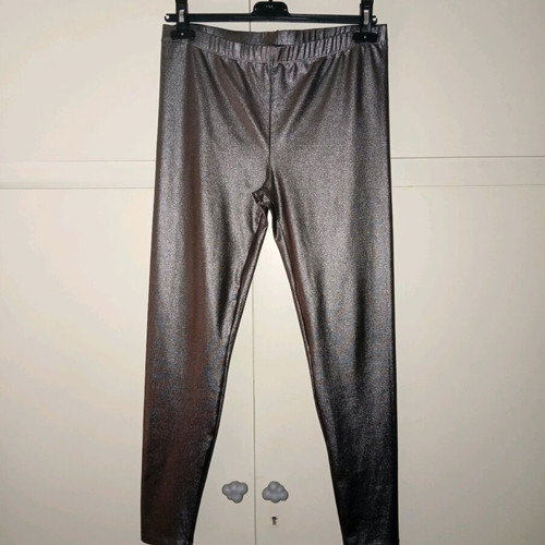 Amisu leggings gray metallic used, size L