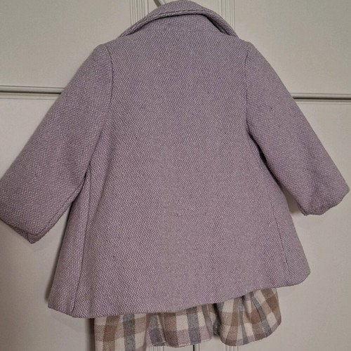Evita set for 1 year like new with coat, check dress and white blouse