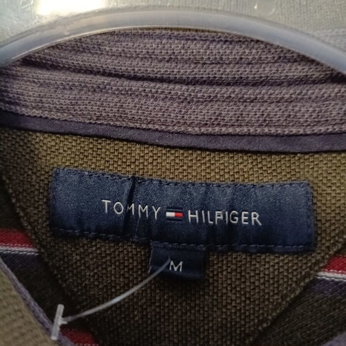 Tommy Hilfiger men's long-sleeve polo shirt like new, size M, khaki