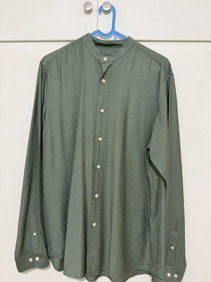 Jack & Jones shirt with Mao collar, khaki, size M