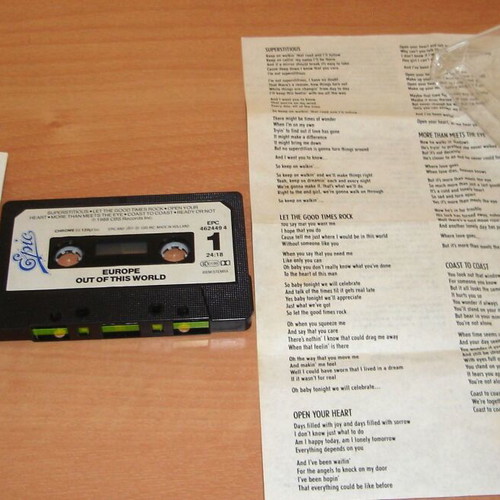 Europe Out Of This World cassette used, rock